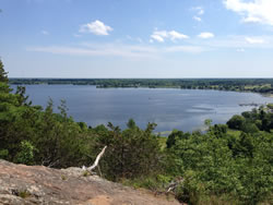 The view from Fetch's bench over Westport